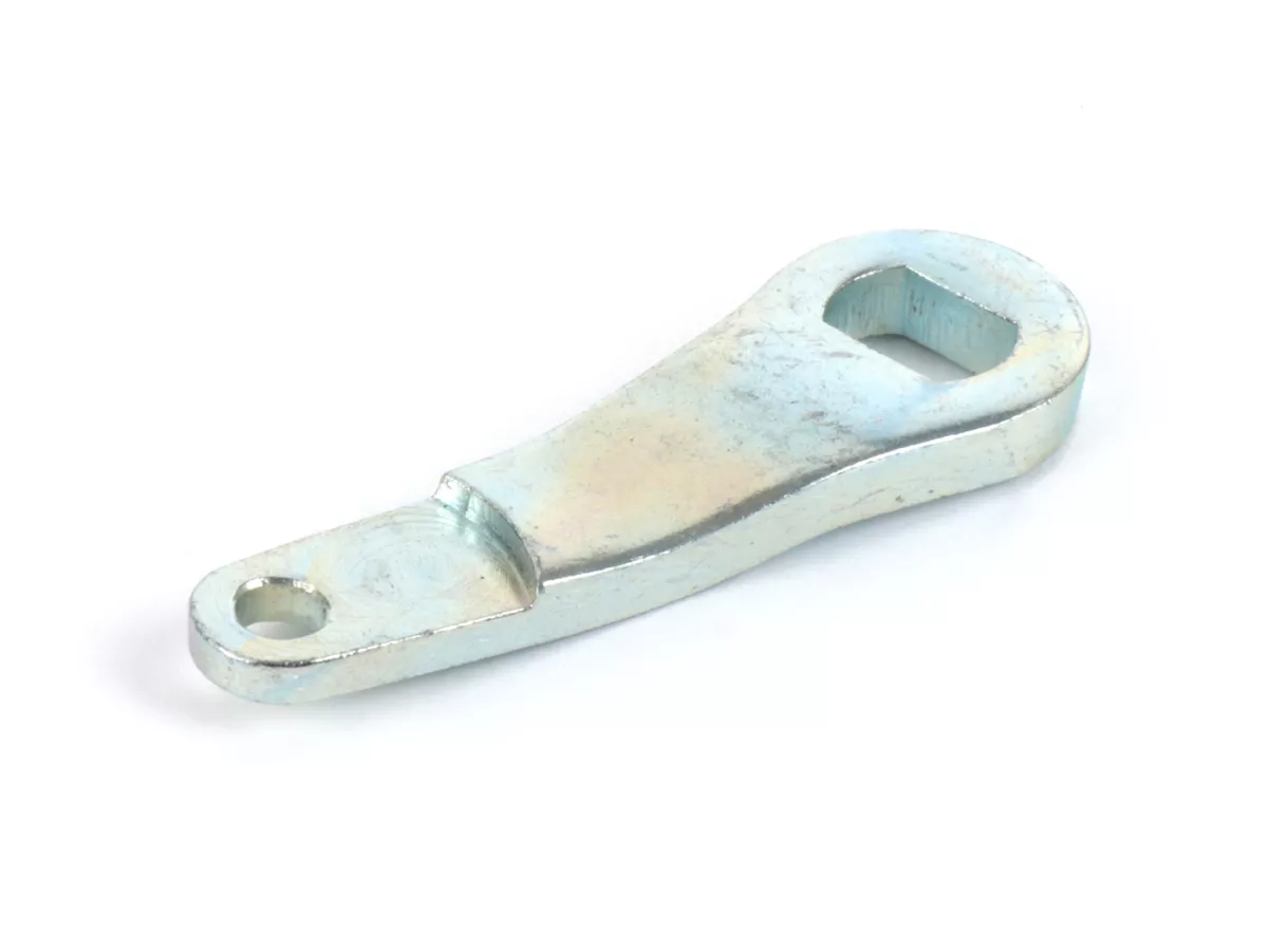 Brazo de freno trasero -PIAGGIO, versión corta (longitud=67mm, montado de fábrica en motores de 80-150cc)- adecuado para Vespa Largeframe PX80, PX125, PX150, GL150, GT125/GTR125, TS125, Sprint150, Rally180, VNA, VNB, VBA, VBB, Super (VNC/VBC), Wideframe V
