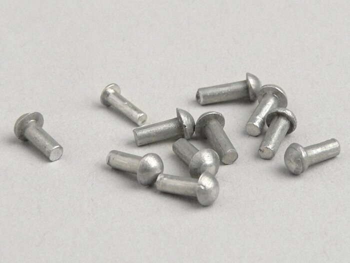 Set di rivetti Ø=1,7x4mm -VESPA- per scritte su scudo gamba - 10 pezzi