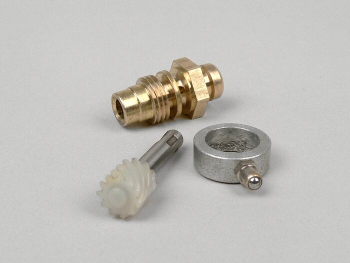 Snelheidsmeter worm set -OEM KWALITEIT- Vespa 11 tanden, l=44mm, 2.0mm vierkant - Vespa Wideframe VM, VN, VB1, VL, Largeframe VNA, VNB, Super (VNC/VBC), VBA, VBB
