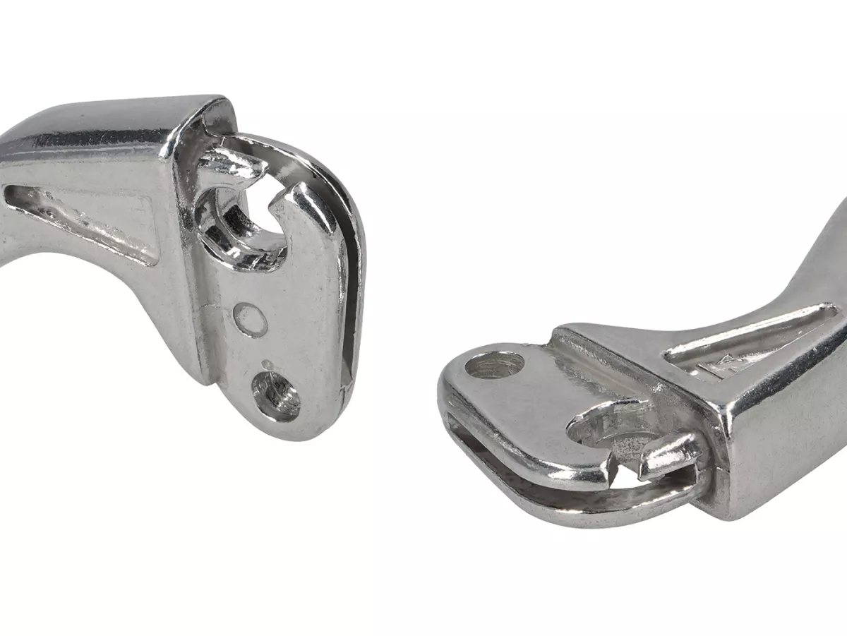 Remhendel + koppelingshendel (set) -FA ITALIA, Sport short- Vespa PX, Rally180 (VSD1T), Rally200 (VSE1T), Sprint, V50, PV125, ET3 - gepolijst aluminium