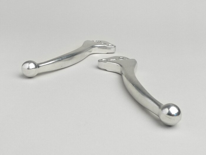 Leva freno + leva frizione (set) -QUALITA' OEM- Vespa Largeframe 1969-1977, V50, PV125, ET3 -Aluminio