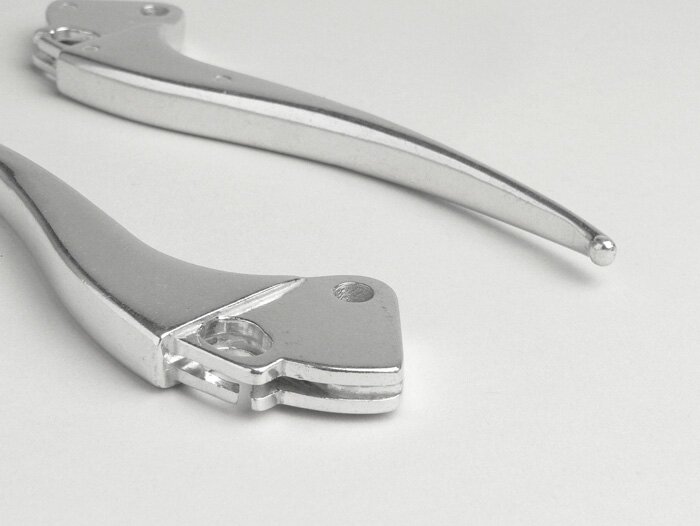 Palanca de freno + palanca de embrague (juego) - CALIDAD OEM, puntiaguda - Vespa VB, VS2T a VS5T, GS2 a GS3 - aluminio