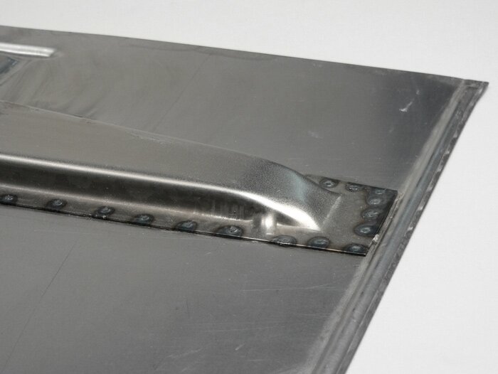 Panel suelo reparación corto -PREMIUM- Vespa PX (1977-), P80X, PX80E, P125X, PX125E, P150X, PX150E, P200E, PX200E, PX200GS, LML, Star - sin agujero pedal freno