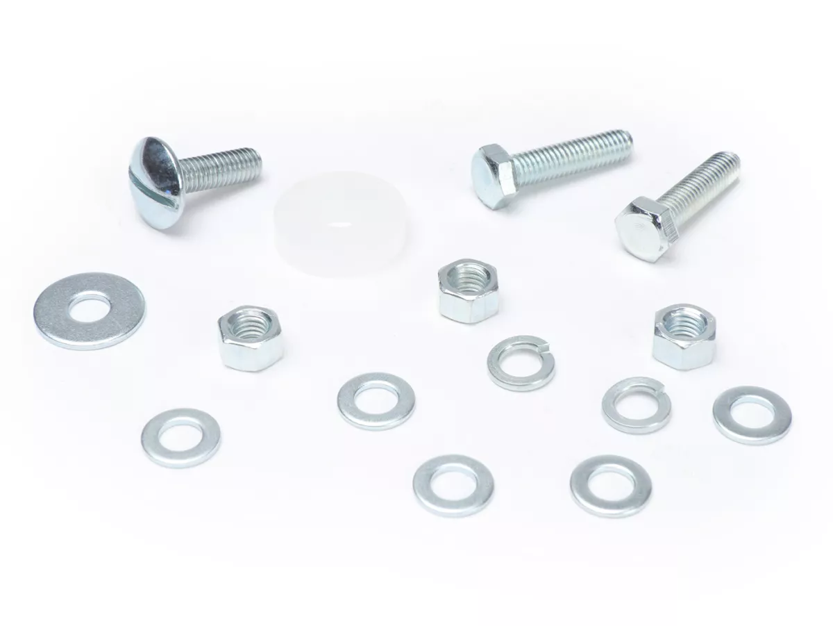 Juego de tornillos para guardabarros -CIF 15 piezas - Vespa Smallframe V50, 50N, PV, ET3 - se utiliza para la fijación completa del guardabarros a la pipa de dirección
