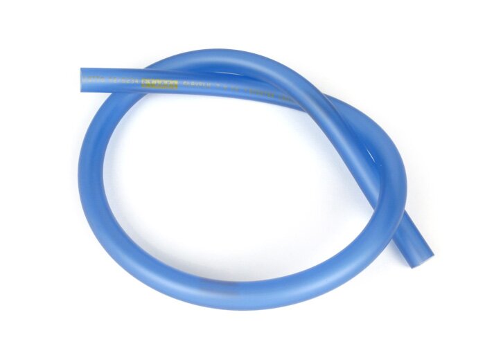 Petrol hose -BGM ORIGINAL Ø7x14mm- Polyurethane - Vespa Classic (Ø inner = 7mm, Ø outer = 14mm, length = 750mm) - blue - fits Vespa Largeframe PX, T5, Cosa, Rally, Sprint, VNA, VNB, VBA, VBB, Super, GT, GTR, TS, LML, Motovespa etc.
