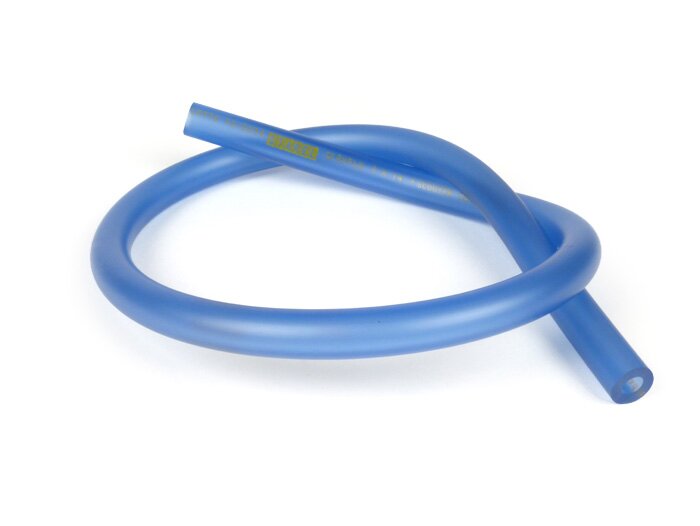 Petrol hose -BGM ORIGINAL Ø7x14mm- Polyurethane - Vespa Classic (Ø inner = 7mm, Ø outer = 14mm, length = 750mm) - blue - fits Vespa Largeframe PX, T5, Cosa, Rally, Sprint, VNA, VNB, VBA, VBB, Super, GT, GTR, TS, LML, Motovespa etc.