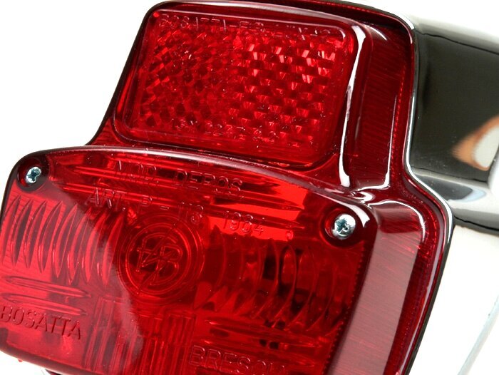 Taillight -BOSATTA Vespa vintage- plastic small - Chrome