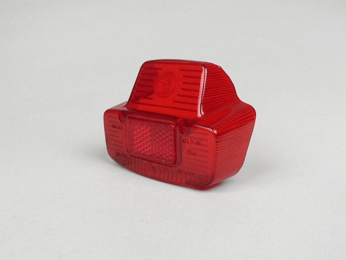 Vitre de feu arrière -BOSATTA- Vespa Antik grand - Vespa 125 VNB (VNB6T), GL (VLA1T), Sprint (VLB1T -025478), SS180 (VSC1T -0018000) - rouge