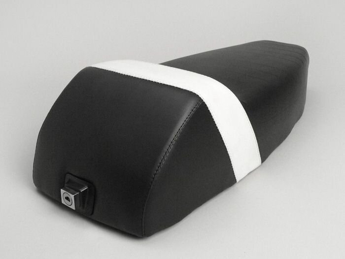 Zadel -SUPER CORSA- Vespa PX - Zwart Wit