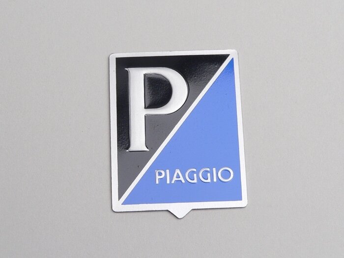 Cascade belettering -OEM KWALITEIT- Vespa Piaggio rechthoek - Vespa GS150 / GS3 (vanaf 1955), Vespa GS160 (vanaf 1962), Vespa SS180 (vanaf 1965), Vespa Super (vanaf 1965), Vespa GT125 (vanaf 1966) - aluminium
