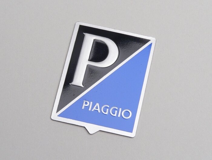 Cascade belettering -OEM KWALITEIT- Vespa Piaggio rechthoek - Vespa GS150 / GS3 (vanaf 1955), Vespa GS160 (vanaf 1962), Vespa SS180 (vanaf 1965), Vespa Super (vanaf 1965), Vespa GT125 (vanaf 1966) - aluminium