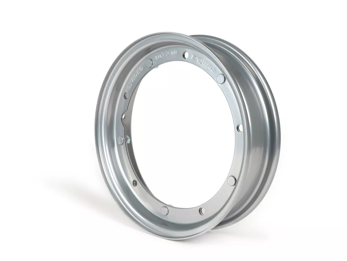 Velg -BGM ORIGINAL 2.10-10 inch staal V2.0 - Vespa (Type PX) - Vespa Smallframe V50, 50N, Special, PV, ET3, PK50-125 (S/XL/XL2), Largeframe PX, T5, Sprint, Rally, GT/GTR, LML Star, Deluxe - Grijs
