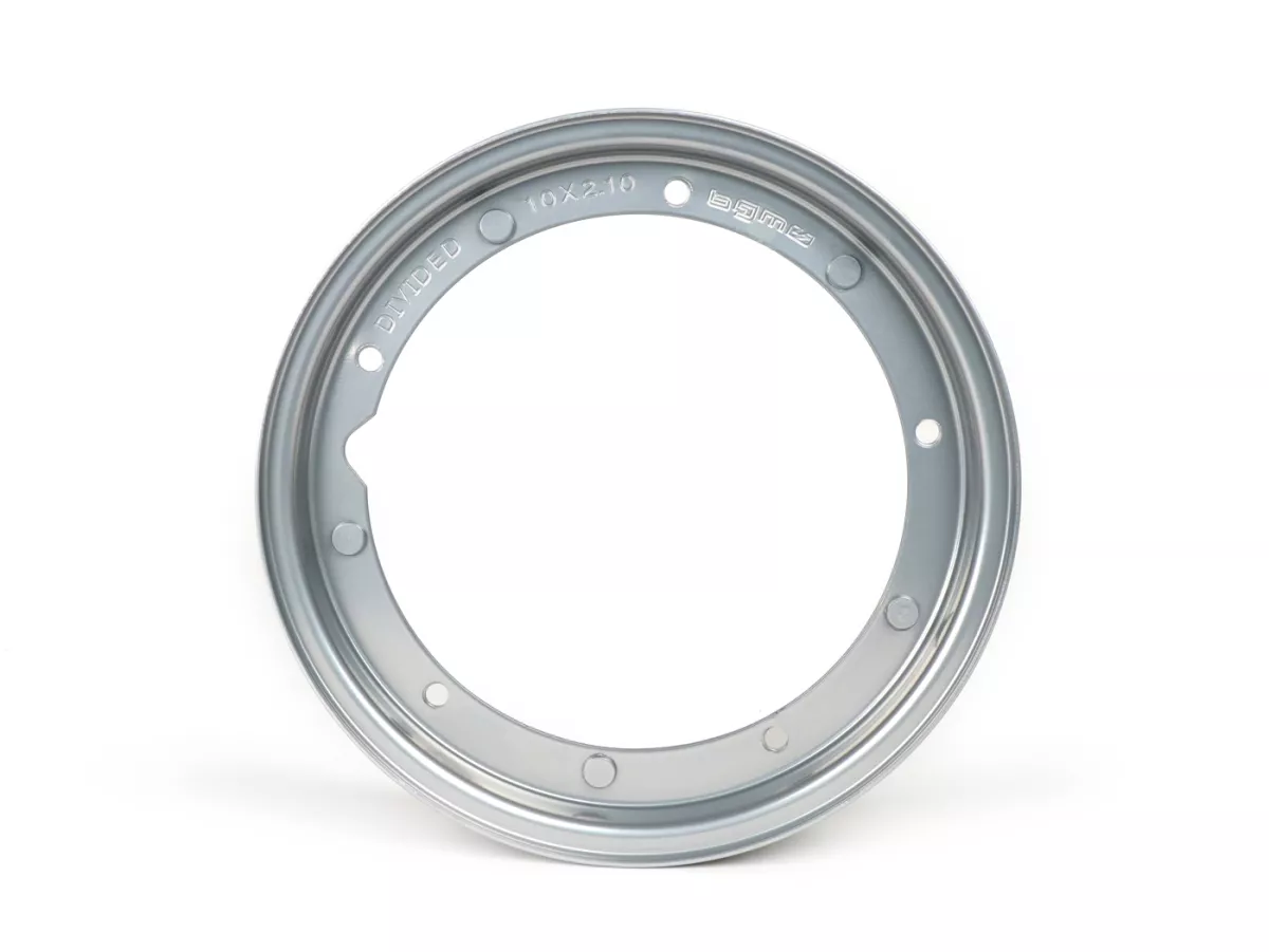 Velg -BGM ORIGINAL 2.10-10 inch staal V2.0 - Vespa (Type PX) - Vespa Smallframe V50, 50N, Special, PV, ET3, PK50-125 (S/XL/XL2), Largeframe PX, T5, Sprint, Rally, GT/GTR, LML Star, Deluxe - Grijs