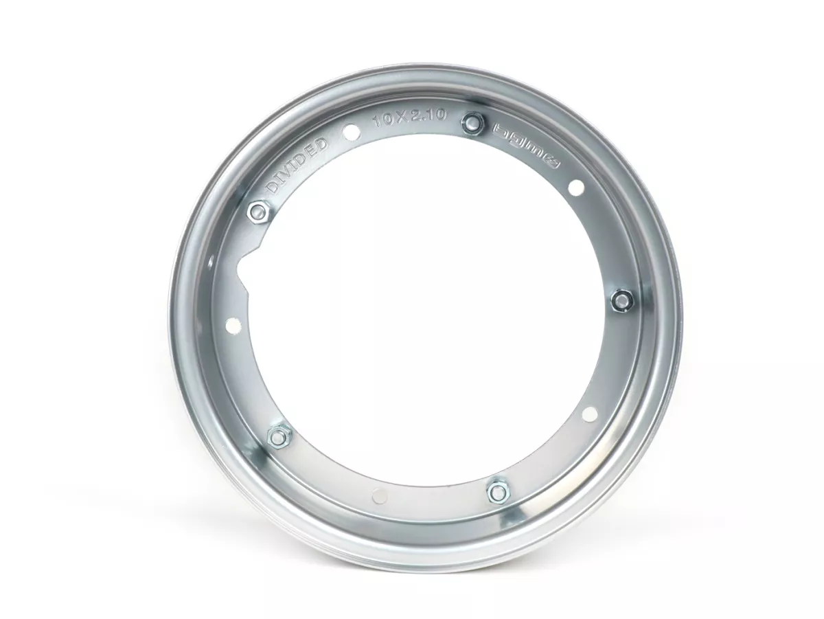 Velg -BGM ORIGINAL 2.10-10 inch staal V2.0 - Vespa (Type PX) - Vespa Smallframe V50, 50N, Special, PV, ET3, PK50-125 (S/XL/XL2), Largeframe PX, T5, Sprint, Rally, GT/GTR, LML Star, Deluxe - Grijs