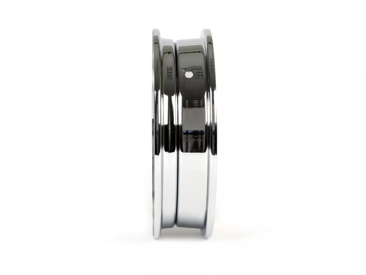 Velg -BGM ORIGINAL 2.10-10 inch staal V2.0 - Vespa (type PX) - Vespa Smallframe V50, 50N, Special, PV, ET3, PK50-125 (S/XL/XL2), Largeframe PX, T5, Sprint, Rally, GT/GTR, LML Star, Deluxe - Chroom