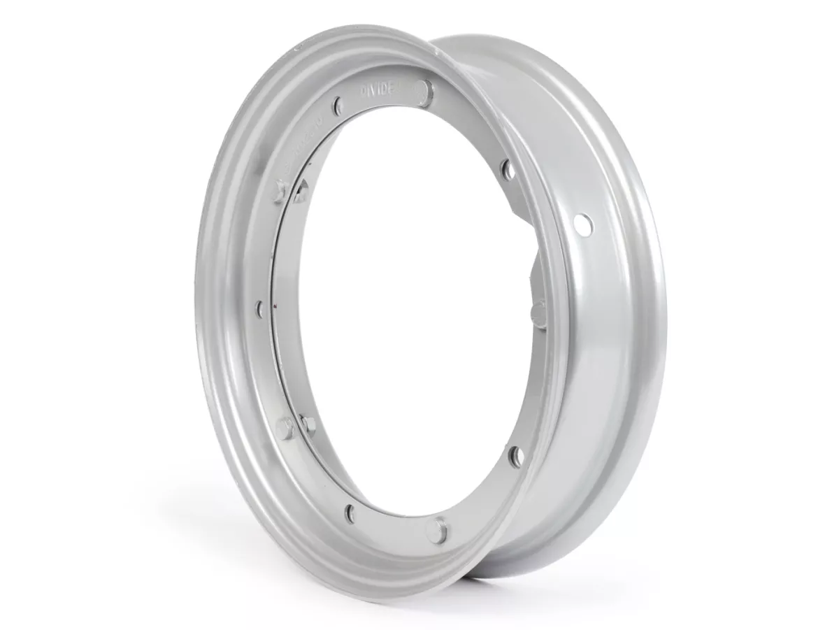 Wheel rim -PIAGGIO 2.10-10 inch, steel - Vespa (type PX) - Vespa Smallframe V50, 50N, Special, PV, ET3, PK50-125 (S/XL/XL2), Largeframe PX, T5, Sprint, Rally, GT/GTR, LML Star, Deluxe - grey