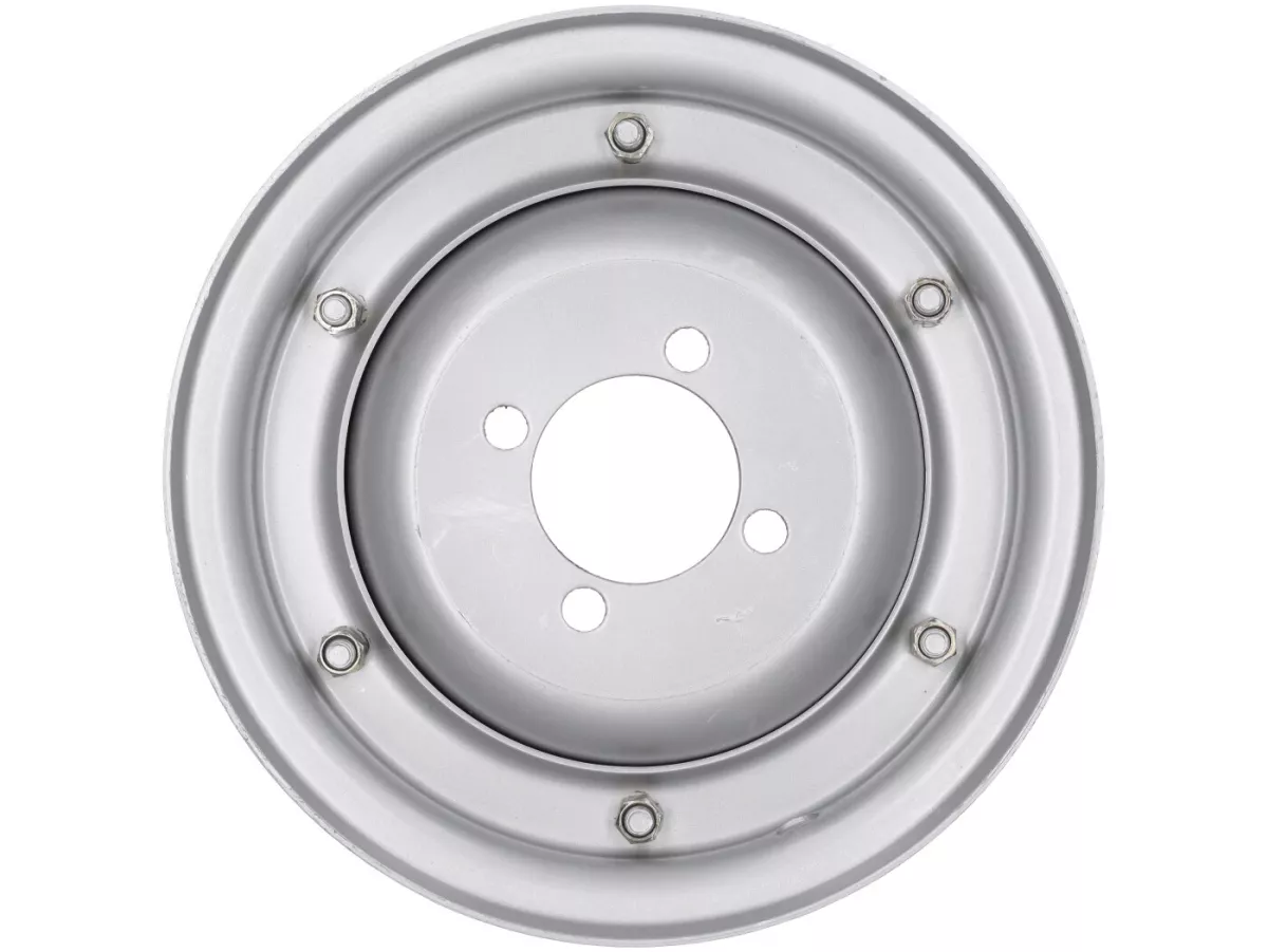 Wheel -OEM QUALITY 2.10-8 inch, steel- Vespa (type 4 hole inside) - Wideframe V1-15, V30-33, VU, VM, VN, VNA, VNB, VB, VBA, VBB, Hoffmann, ACMA - Gray