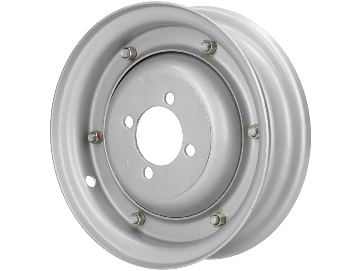 Wheel -OEM QUALITY 2.10-8 inch, steel- Vespa (type 4 hole inside) - Wideframe V1-15, V30-33, VU, VM, VN, VNA, VNB, VB, VBA, VBB, Hoffmann, ACMA - Gray