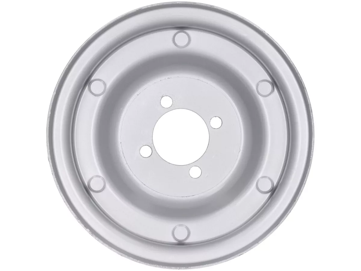 Wheel -OEM QUALITY 2.10-8 inch, steel- Vespa (type 4 hole inside) - Wideframe V1-15, V30-33, VU, VM, VN, VNA, VNB, VB, VBA, VBB, Hoffmann, ACMA - Gray