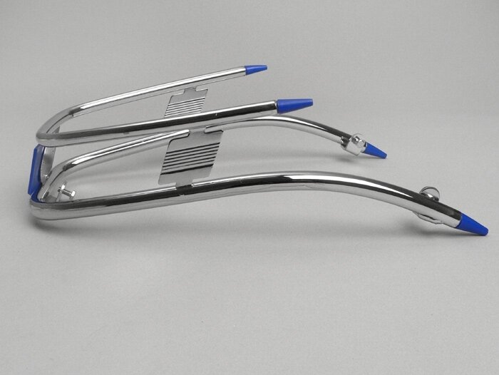 Bumper front -AMS CUPPINI- Vespa Rally180 (VSD1T), Rally200 (VSE1T), Sprint150 (VLB1T), TS125 (VNL3T), GTR125 (VNL2T) - Chrome / blue