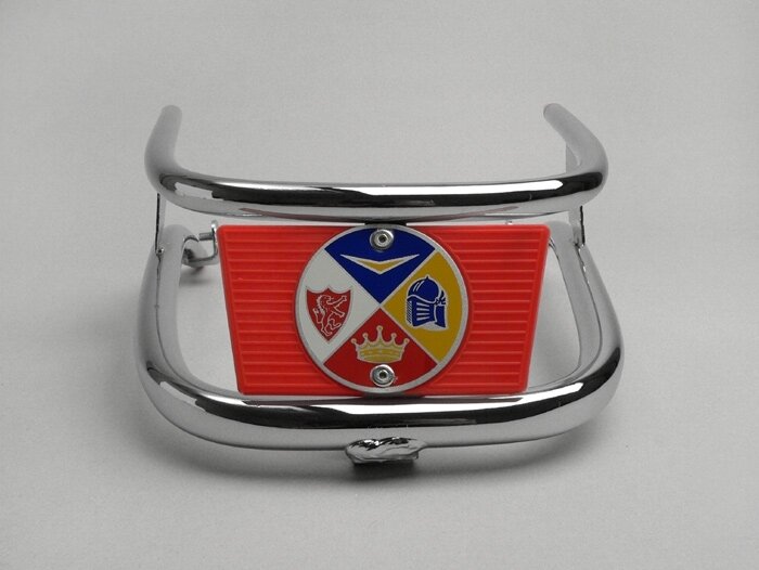 Crash bar garde boue -AMS CUPPINI- Vespa V50, PV125, ET3 - chromé / rouge