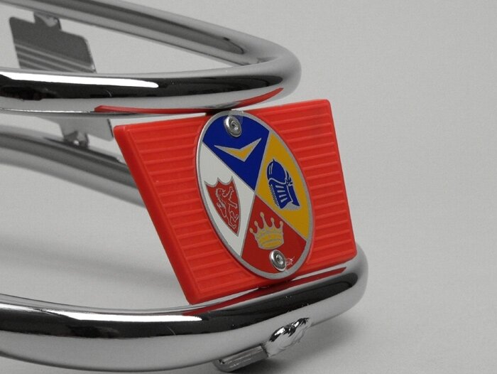 Crash bar garde boue -AMS CUPPINI- Vespa V50, PV125, ET3 - chromé / rouge