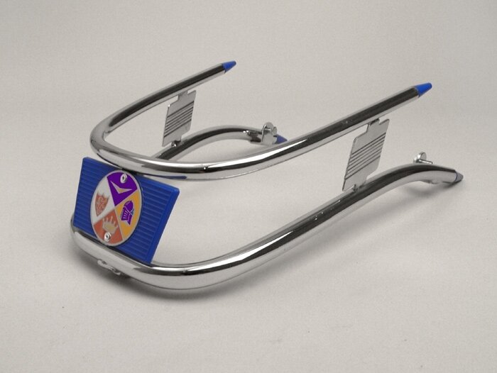 Parachoques delantero -AMS CUPPINI- Vespa V50, PV125, ET3 - Cromo / Azul