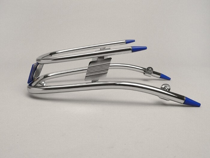 Parachoques delantero -AMS CUPPINI- Vespa V50, PV125, ET3 - Cromo / Azul