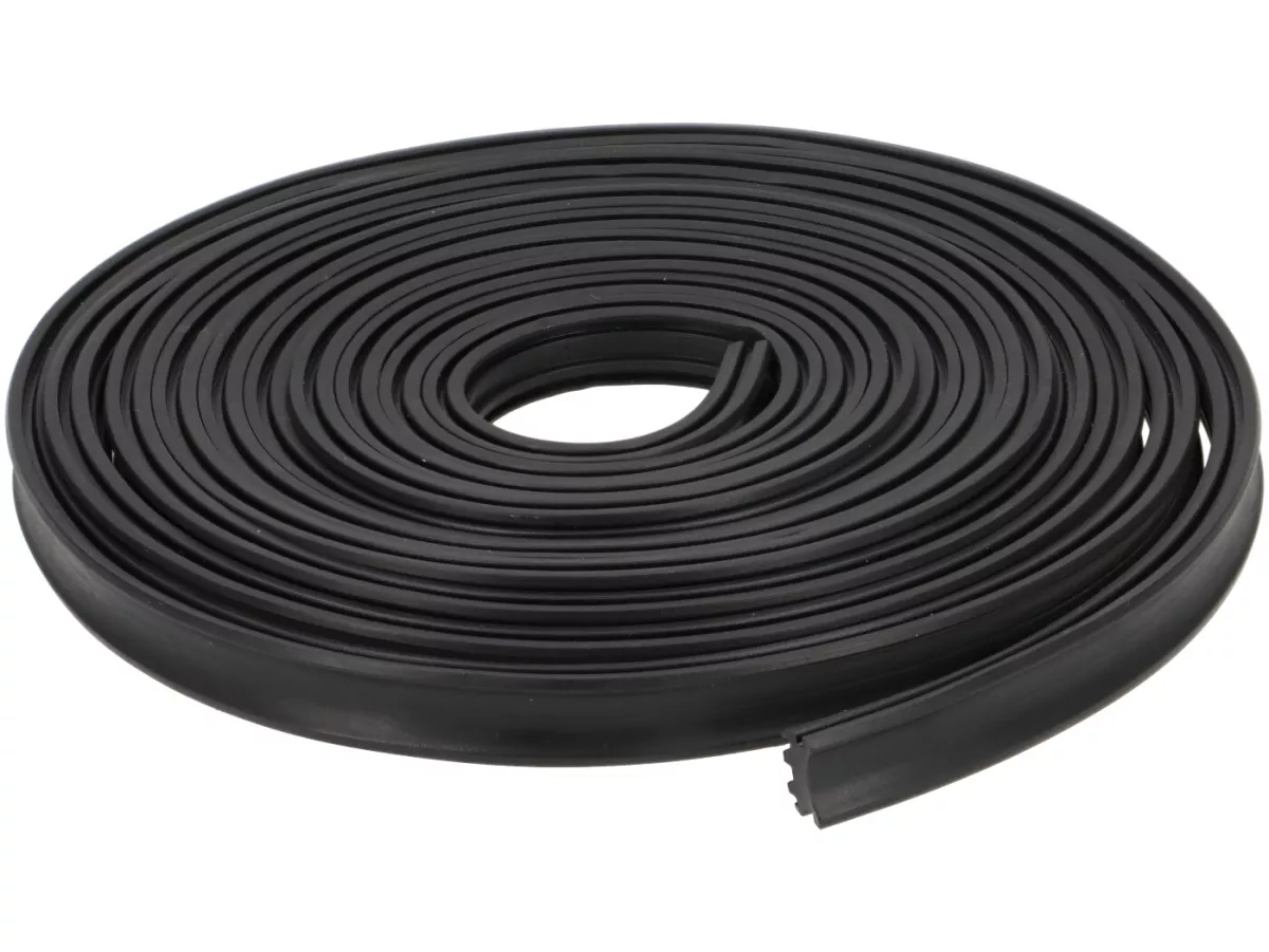 Loopvlakstrook rubber -OEM KWALITEIT, B=14mm- Vespa V98, 125 V1 - 15T, V30 - 33T, VM1T - 2T, 150 GS VS1T - 5T, VL1T - 3T, VB1T, VBA1T, VBB1T, GL VLA1T, GS160 / GS4 (VSB1T) VSB1T- Zwart (4,40m)