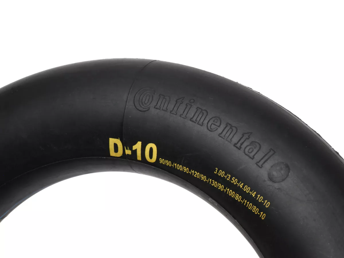 Tubo -CONTINENTAL D10 10 pollici- 3.00-10, 3.50-10, 4.00-10, 90/90-10, 100/90-10, 120/90-10, 130/90-10, 100/80-10, 110/80-10 - Posizione valvola Vespa