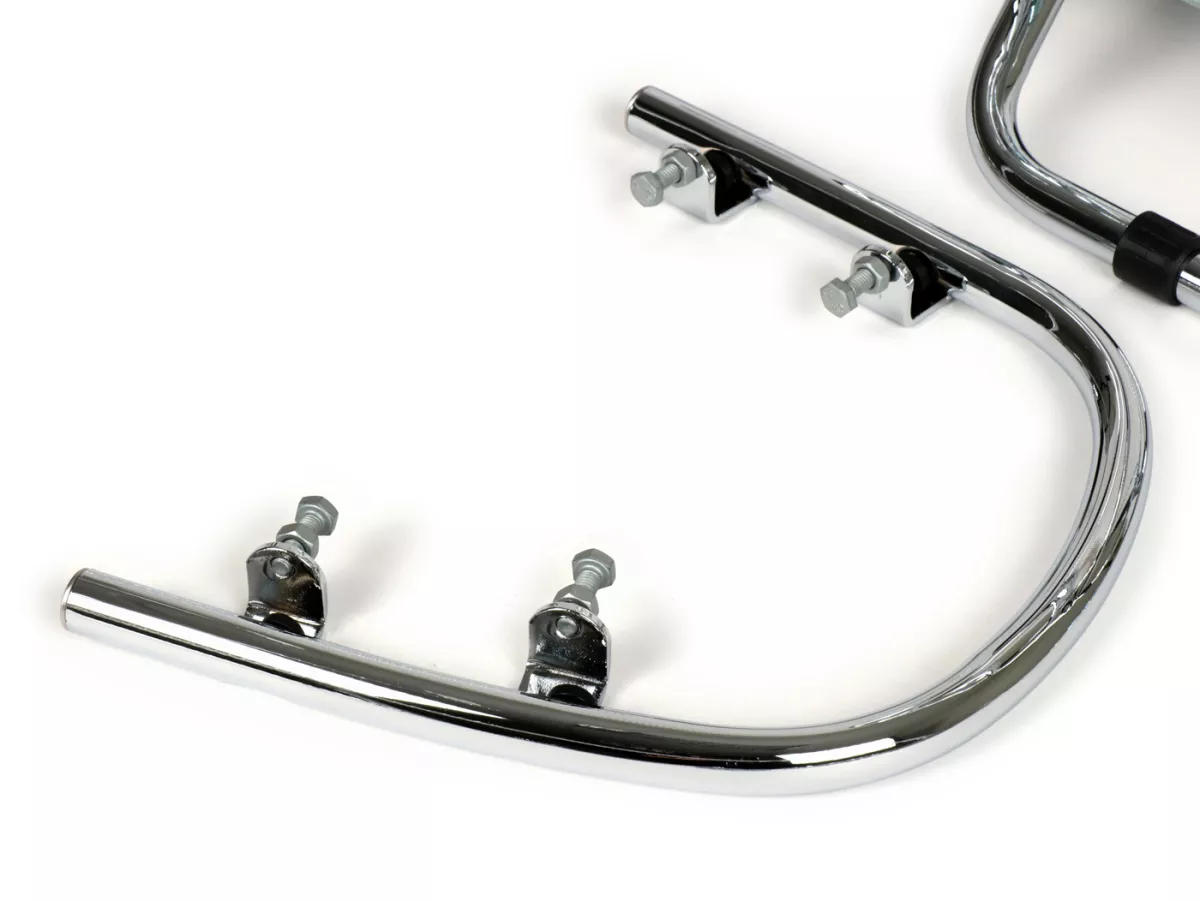 Chroomkit incl. bumper, valbeugel achter en opklapbaar bagagerek voor -PIAGGIO- Vespa GTV, GTS, GTS Super, GT60 - 125-250-300cc - chroom
