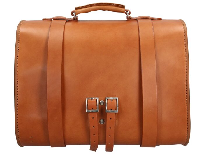 Leather top bag -PIAGGIO- brown - Vespa Primavera 50 (ZAPC53100, ZAPC53200), Vespa Primavera 125 (ZAPM81100), Vespa Primavera 150 (ZAPM81200), Vespa Sprint 50 (ZAPC53101, ZAPC53201), Vespa Sprint 125 (RP8M82111, ZAPM81300, ZAPM81301)