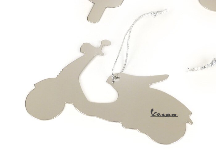 Decorazioni per l'albero di Natale - Ciondolo -VESPA 946 (set di 4)- Acciaio inox lucido - Confezione regalo inclusa