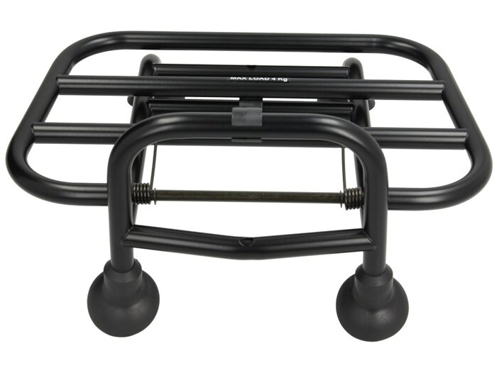 Rak bagasi depan lipat -PIAGGIO- Vespa Primavera 50 (ZAPC53100, ZAPC53200), Vespa Primavera 125 (ZAPM81100), Vespa Primavera 150 (ZAPM81200), Vespa Sprint 50 (ZAPC53101, ZAPC53201), Vespa Sprint 125 (RP8M82111, ZAPM81300, ZAPM81301) - hitam pekat