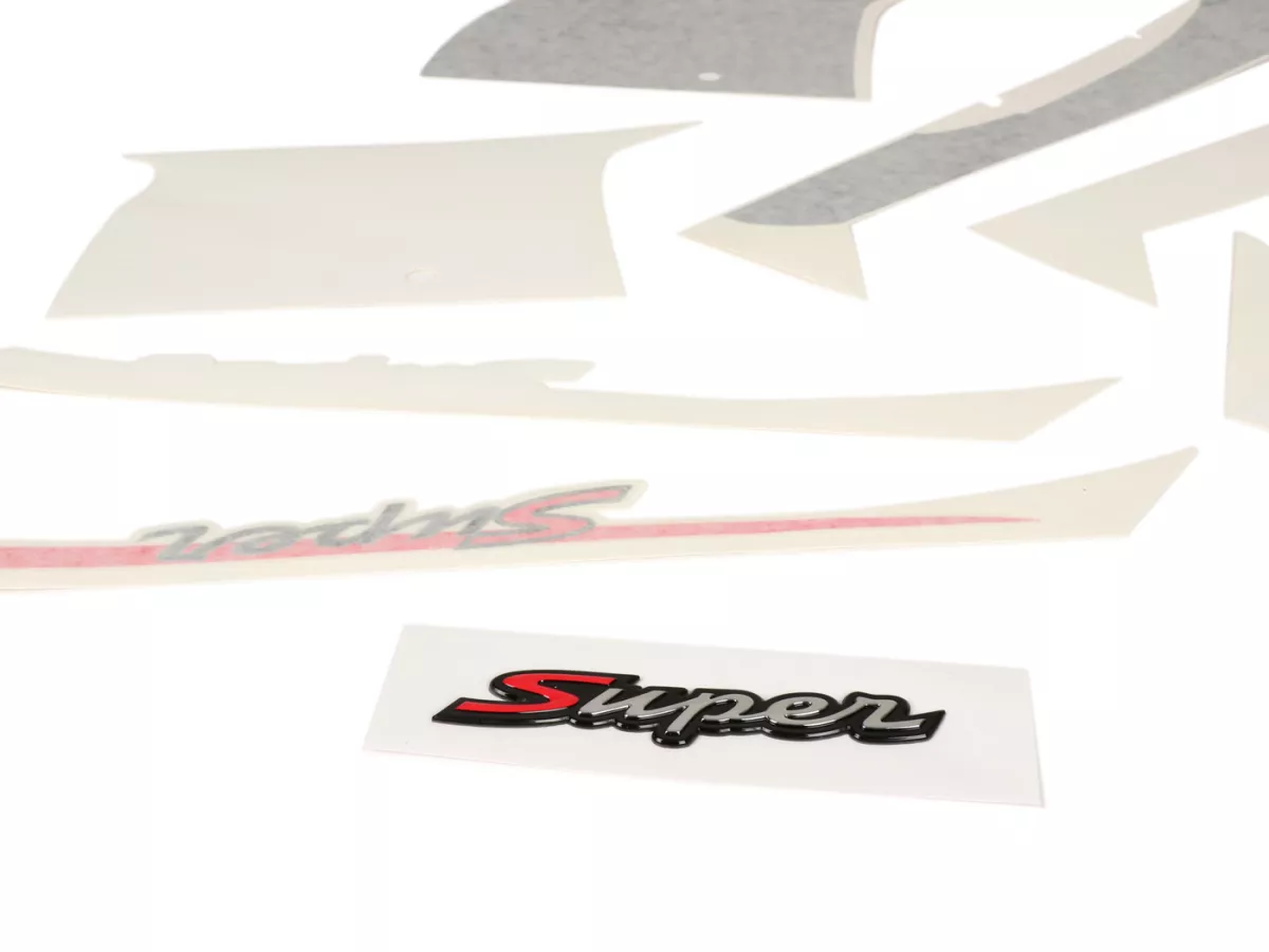 Juego de adhesivos para carenado delantero, guardabarros y trasero -PIAGGIO Sport- Vespa GTS Super, Super Sport 125-300 - negro/rojo