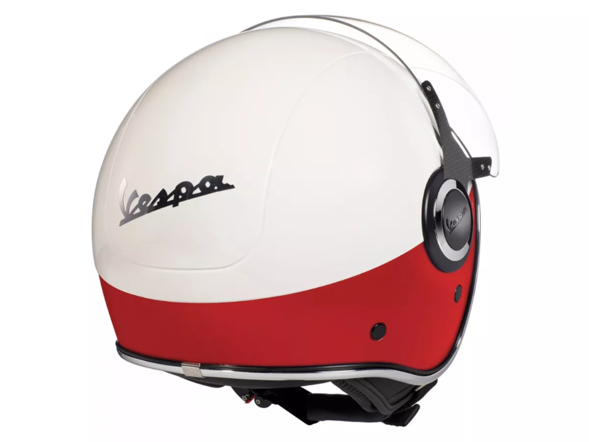 Helm -VESPA VJ- Helm Jet, Bianco / Rosso Opaco - S (55-56cm)