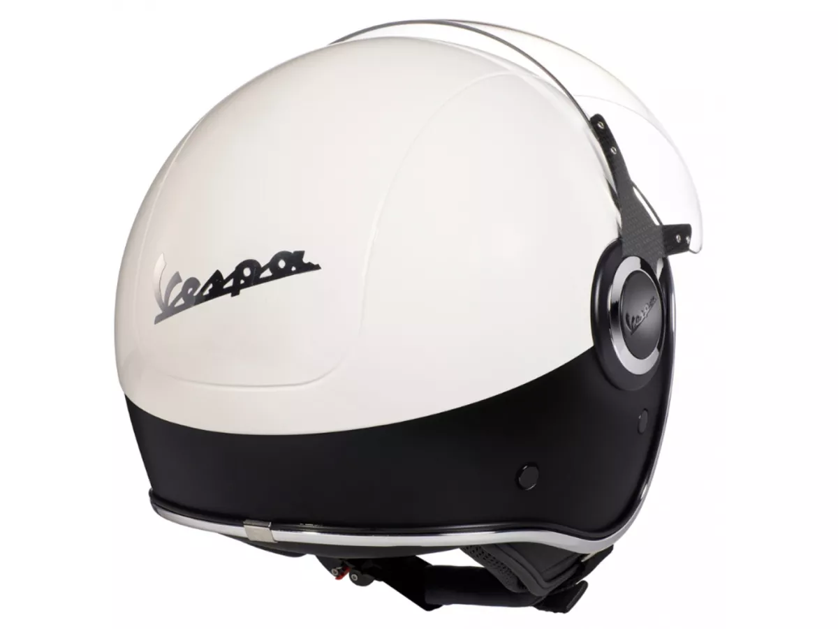Helm -VESPA VJ- Jet helm, Bianco / Nero Opaco - M (57-58cm)