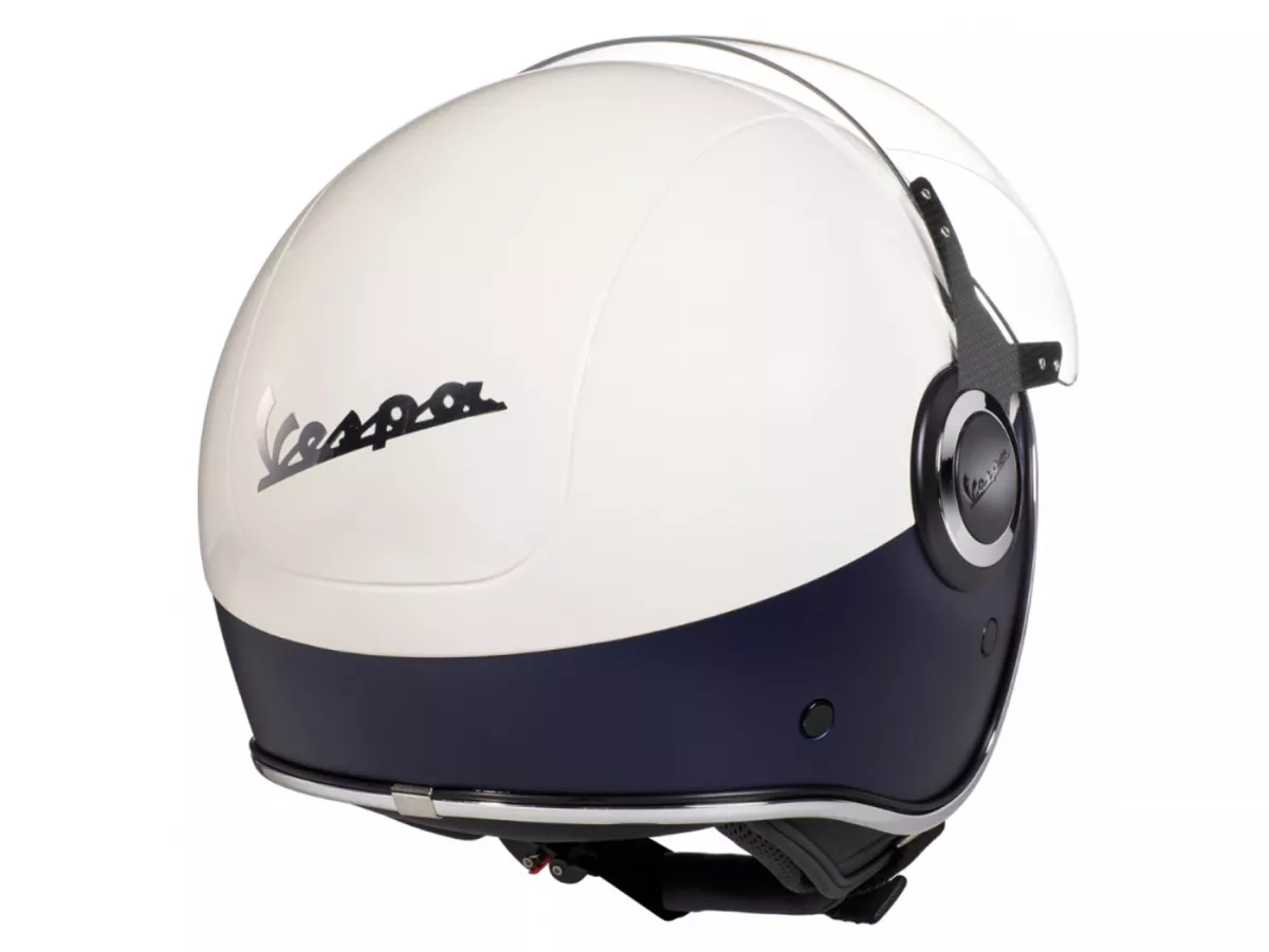 Helm -VESPA VJ- Jet helm, Bianco / Blu Opaco - L (59-60cm)