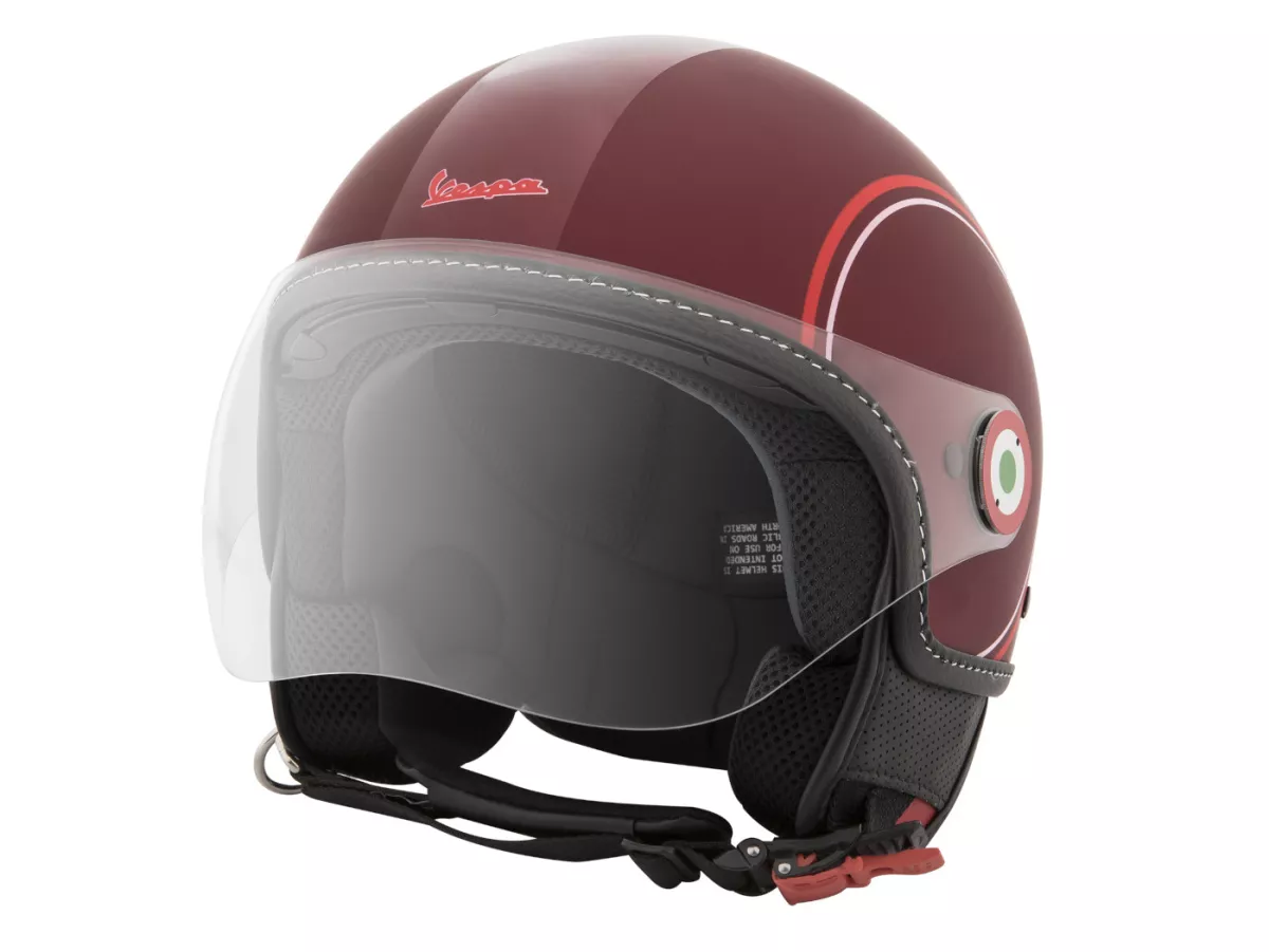 Helm -Helm jet VESPA Modernist- ABS- merah putih- XS (52-54 cm)