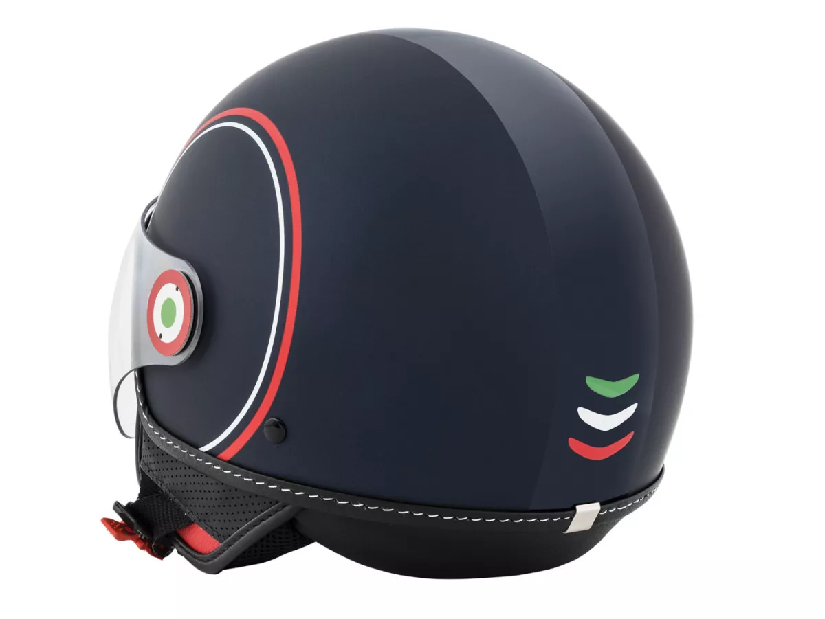 Helm -VESPA Jethelmet Modernist- ABS- biru merah putih- M (57-58 cm)