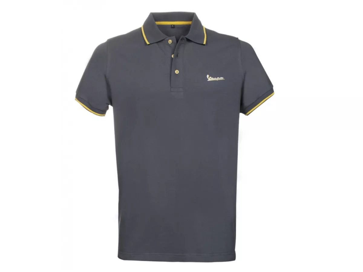 Polo-shirt, men -VESPA Graphic, grey- XXL