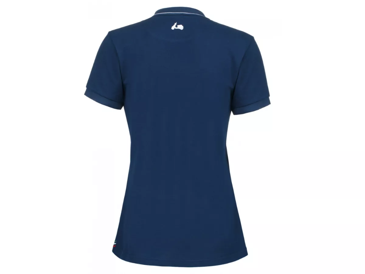 Kaos polo, wanita -VESPA Grafis, biru- XL