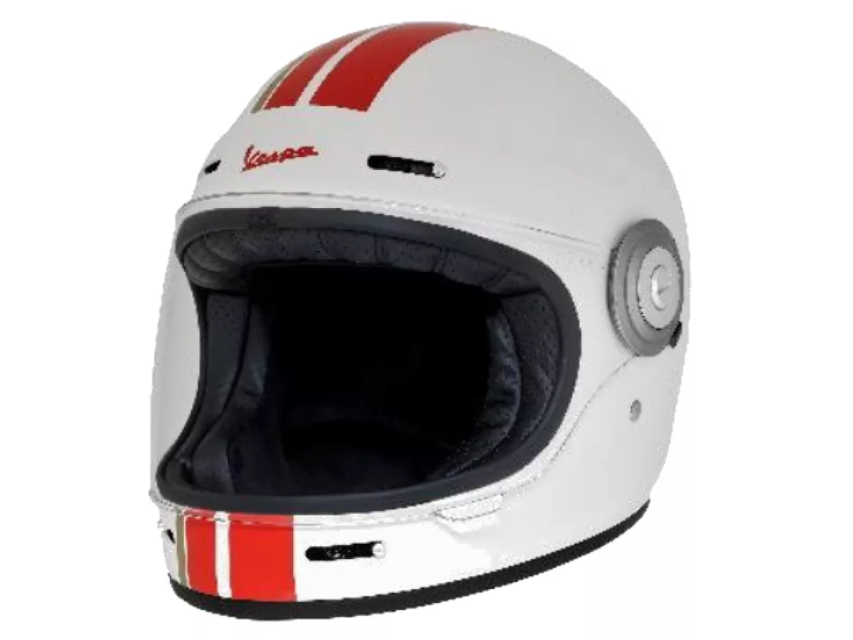 Helm -Helm full-face VESPA- Racing Sixties- putih merah- XS (52-54 cm)