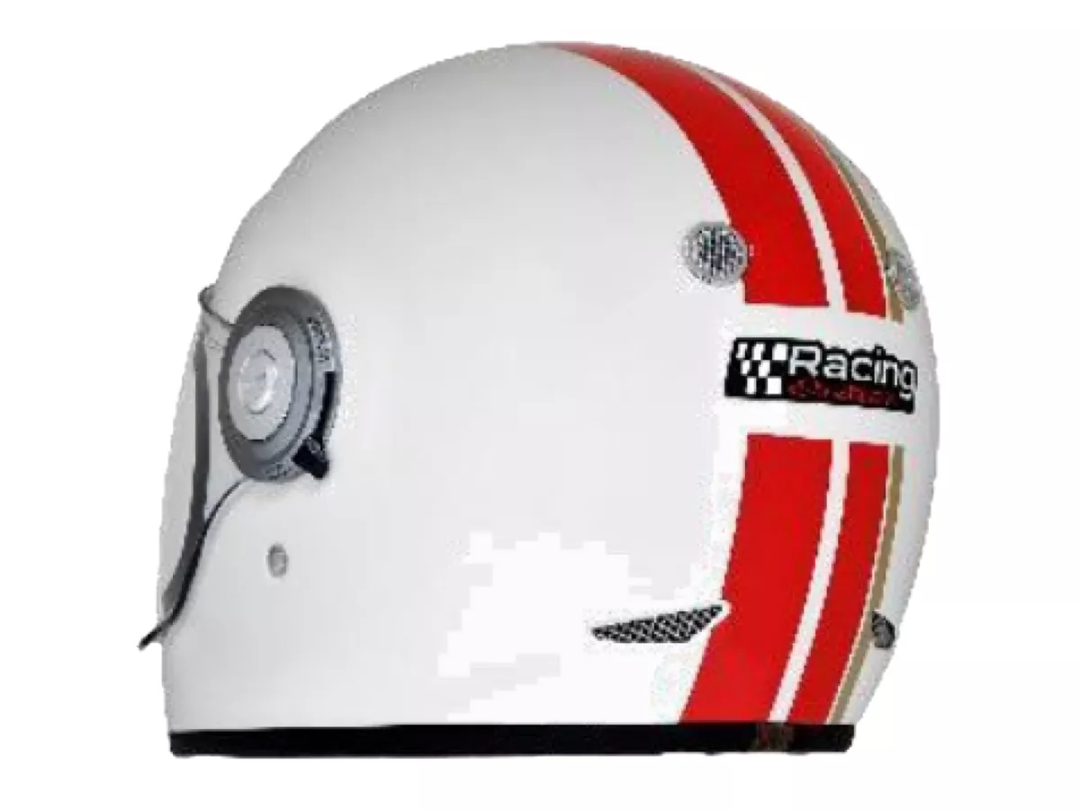 Helm -Helm full-face VESPA- Racing Sixties- putih merah- XS (52-54 cm)