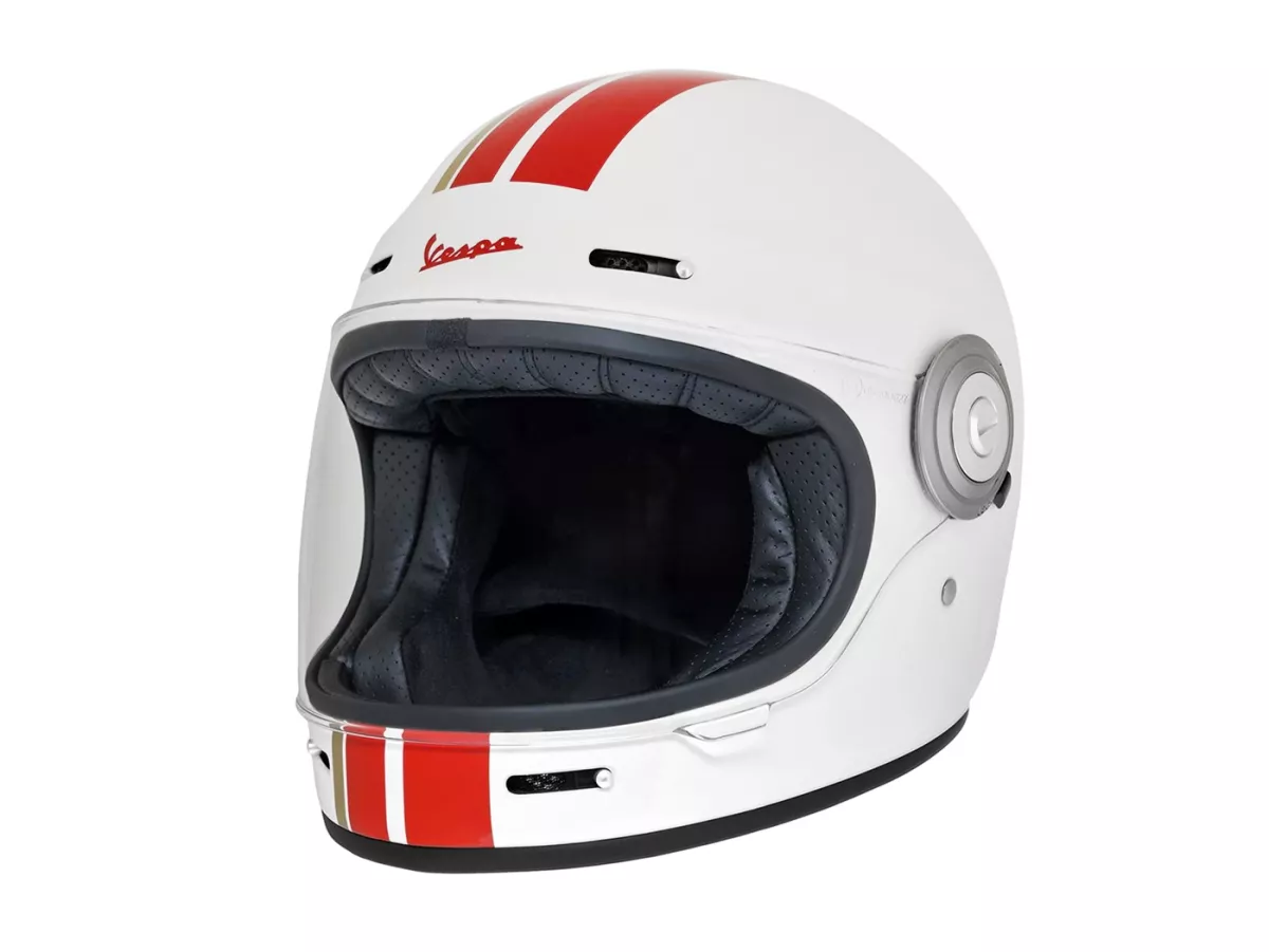 Helm -Helm full-face VESPA- Racing Sixties- putih merah- S (55-56 cm)
