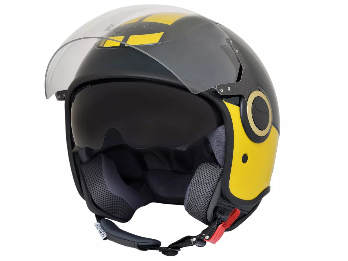 Helm -VESPA jethelm VJ- Racing Sixties- groen geel- S (55-56 cm)