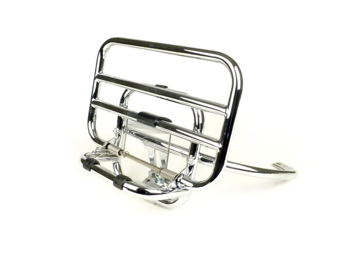 Porte bagages arrière rabattable -PIAGGIO- HQ - Vespa GTS, GTS Super - 125-200-250-300cc - chromé - pour top case GTS/Super
