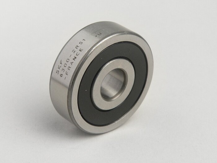 Kogellager -6300 2RS (aan beide zijden ingekapseld)- (15x32x13mm) - (gebruikt voor voorwiel Yamaha Aerox (YQ50/L, 2-takt), Neos, BWs, MBK Nitro (YQ50/L, 2-takt), Ovetto, Booster)