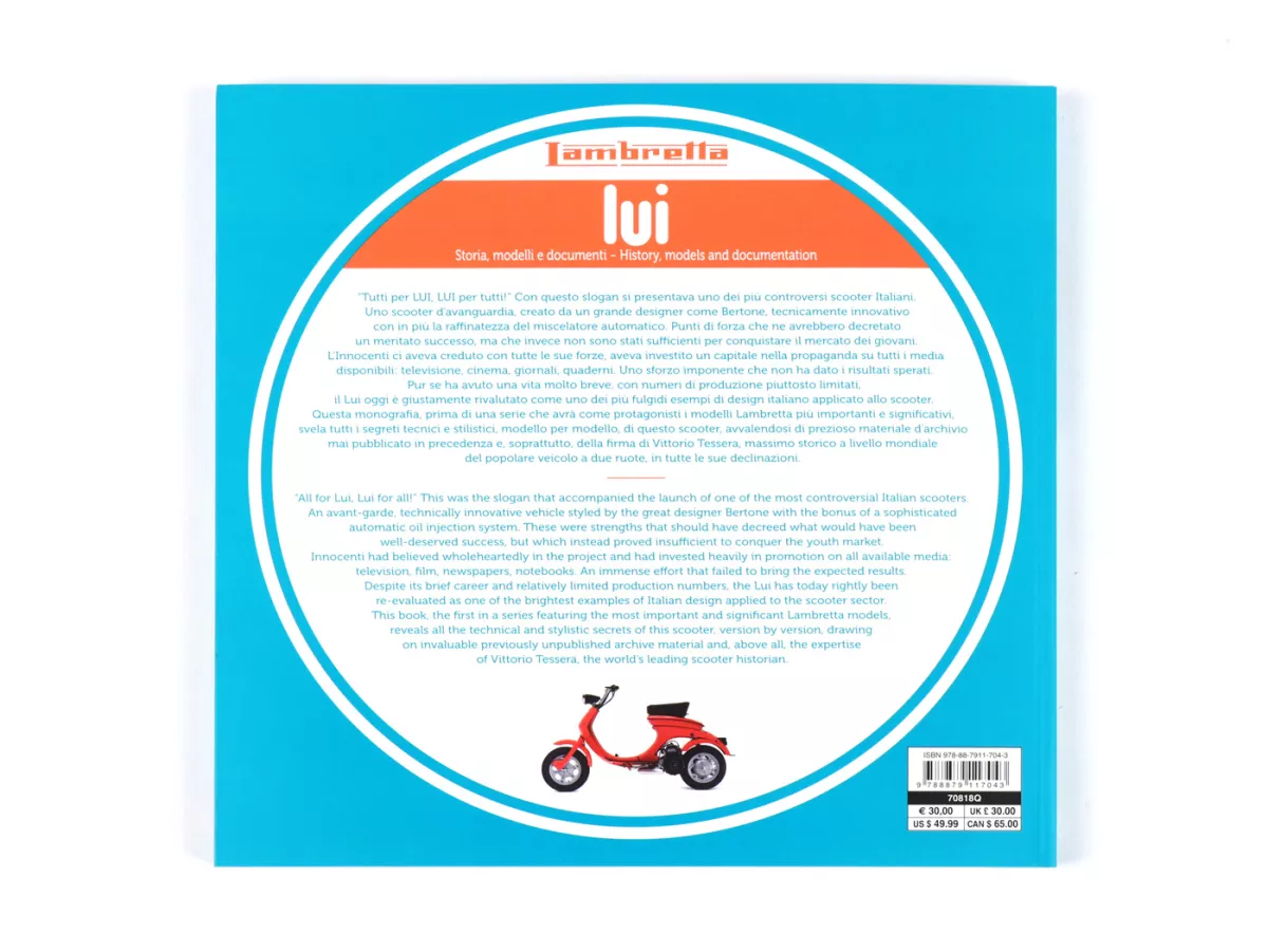 Livre -Lambretta lui, history, models and documentation- de Vittorio Tessera (italien, anglais, 120 pages, en couleur)