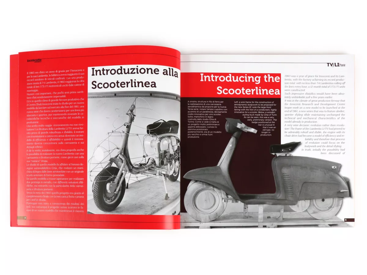 Boek -Lambretta TV, LI Series 3 Scooterlinea, geschiedenis, modellen en documentatie- door Vittorio Tessera (Italiaans, Engels, 120 pagina's, kleur)